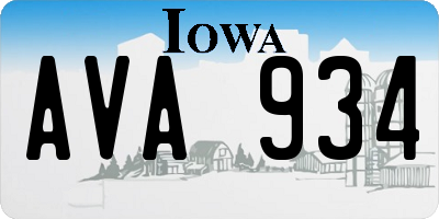 IA license plate AVA934