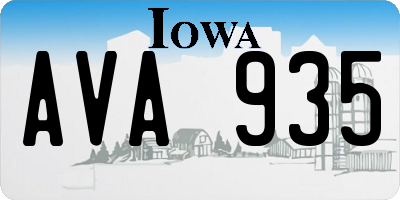 IA license plate AVA935
