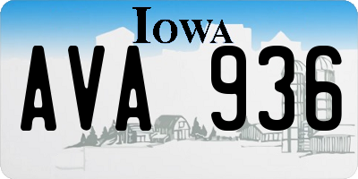 IA license plate AVA936