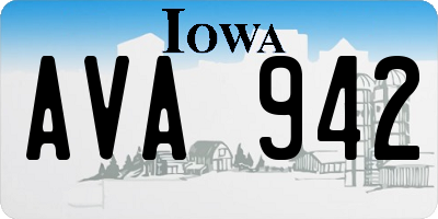 IA license plate AVA942