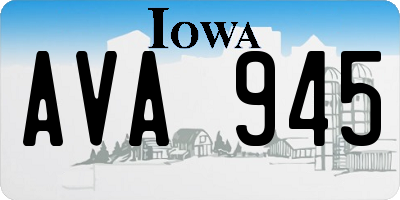 IA license plate AVA945