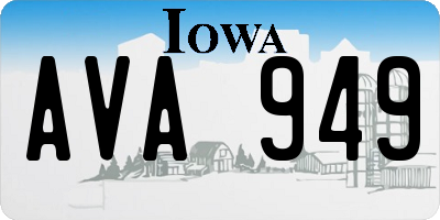 IA license plate AVA949