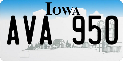 IA license plate AVA950