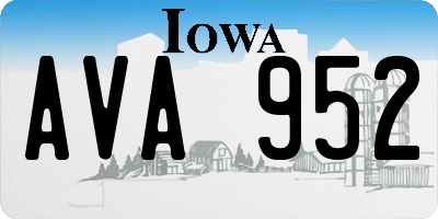 IA license plate AVA952