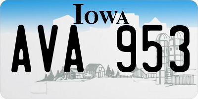 IA license plate AVA953