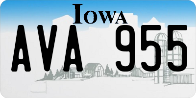 IA license plate AVA955