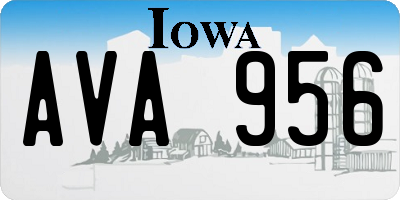 IA license plate AVA956