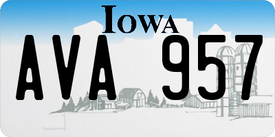 IA license plate AVA957