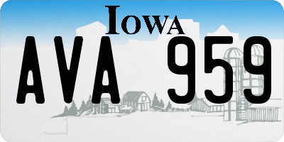 IA license plate AVA959