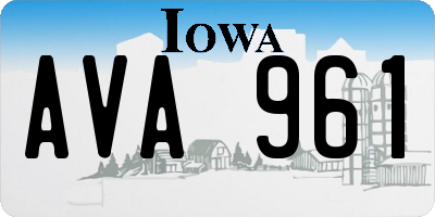 IA license plate AVA961