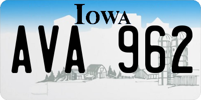 IA license plate AVA962