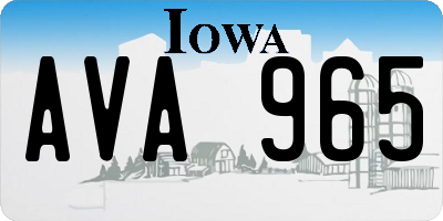 IA license plate AVA965