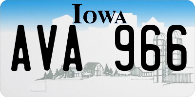 IA license plate AVA966