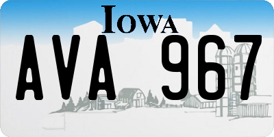 IA license plate AVA967
