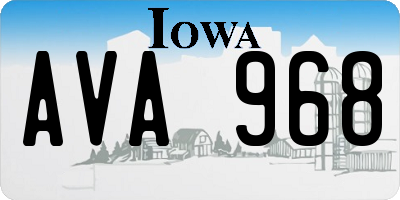 IA license plate AVA968