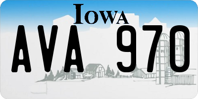 IA license plate AVA970