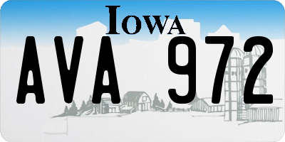 IA license plate AVA972