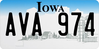 IA license plate AVA974