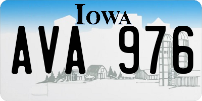 IA license plate AVA976