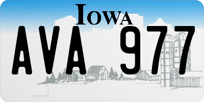IA license plate AVA977