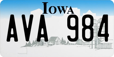 IA license plate AVA984