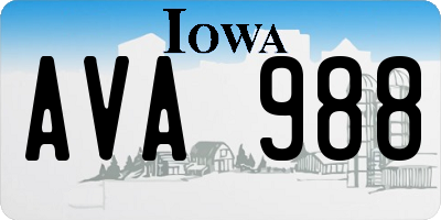 IA license plate AVA988