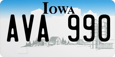 IA license plate AVA990