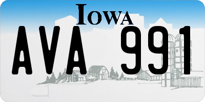 IA license plate AVA991