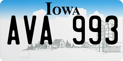 IA license plate AVA993