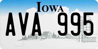 IA license plate AVA995