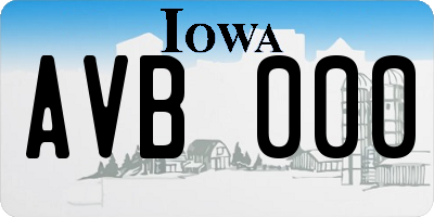 IA license plate AVB000