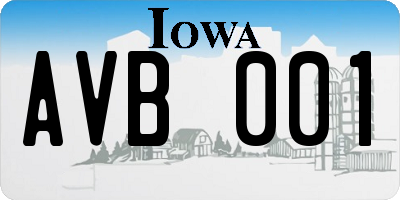 IA license plate AVB001