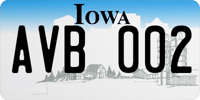 IA license plate AVB002