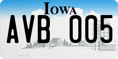 IA license plate AVB005