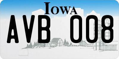 IA license plate AVB008