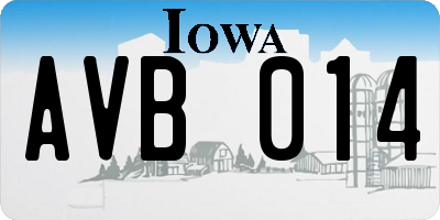 IA license plate AVB014