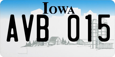 IA license plate AVB015