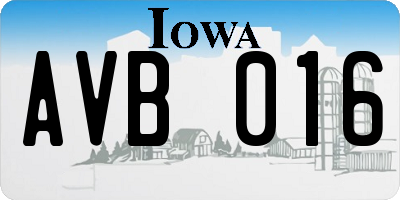 IA license plate AVB016