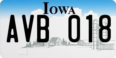 IA license plate AVB018