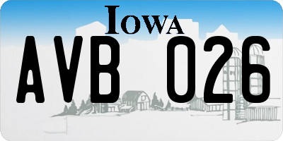 IA license plate AVB026
