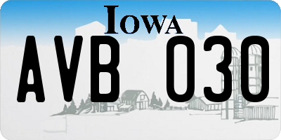 IA license plate AVB030