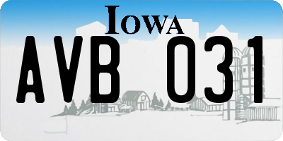 IA license plate AVB031