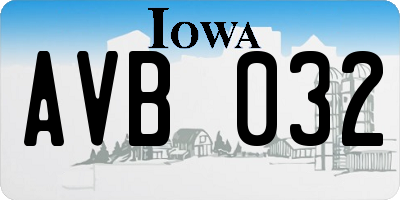 IA license plate AVB032