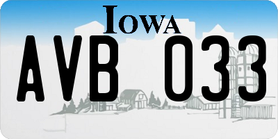 IA license plate AVB033