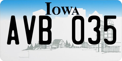 IA license plate AVB035