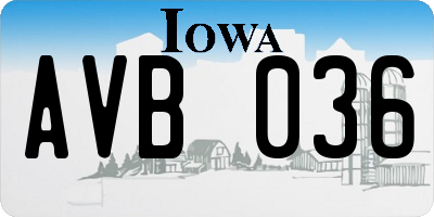 IA license plate AVB036
