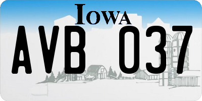 IA license plate AVB037