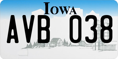 IA license plate AVB038