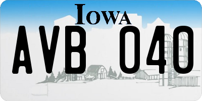 IA license plate AVB040