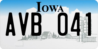 IA license plate AVB041